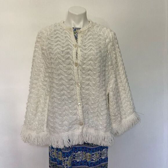 Artisan Vintage 50s 60s Knit Poncho Sweater Cape 70s - Picture 7 of 10